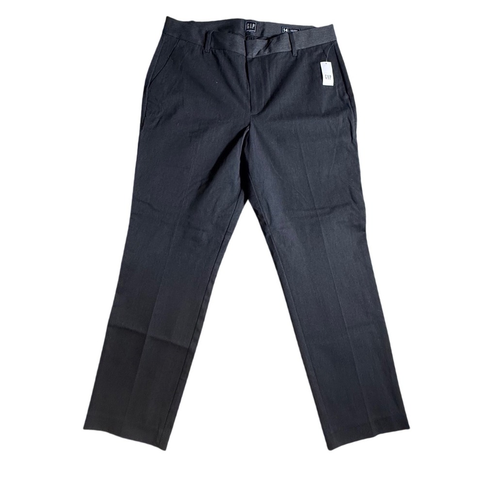 Gap Women Slim Ankle High Rise Pants Black Size 14 Trousers NEW W/Tags-1095